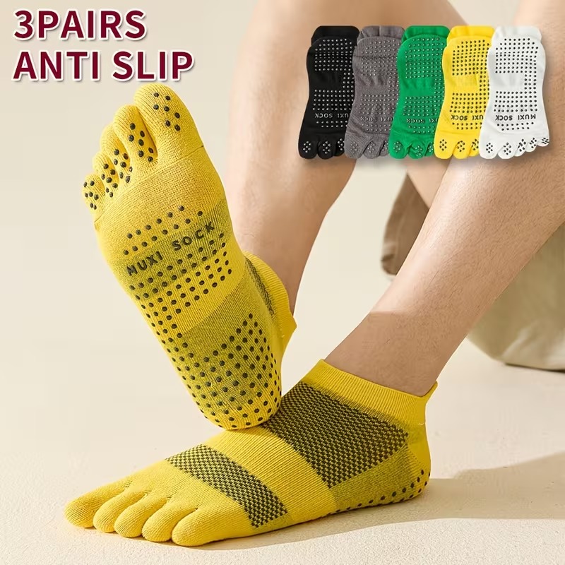 Sports Grip - Erkek 3 Çift Parmak Arası Çoraplar