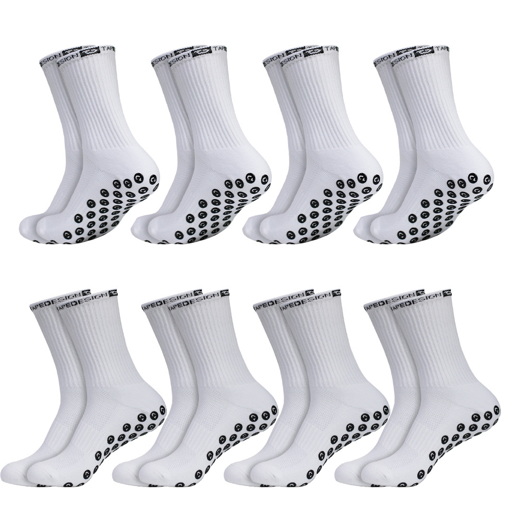 Badminton Grip - 8 Çift Kaymaz Futbol Çorabı, Erkek